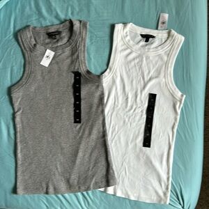 NWT 2 (white & gray) racer back tank top from Banana Republic